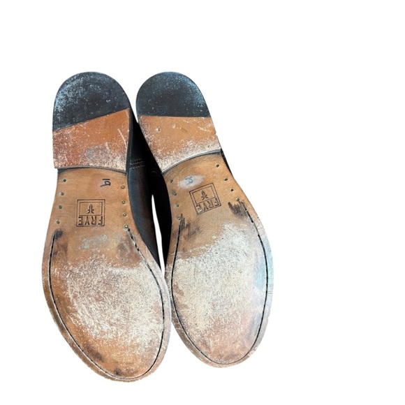 Frye Melissa Double Sole Button Lug Tall Brown Leather Riding Boots Women’s Sz 6 - Picture 6 of 8